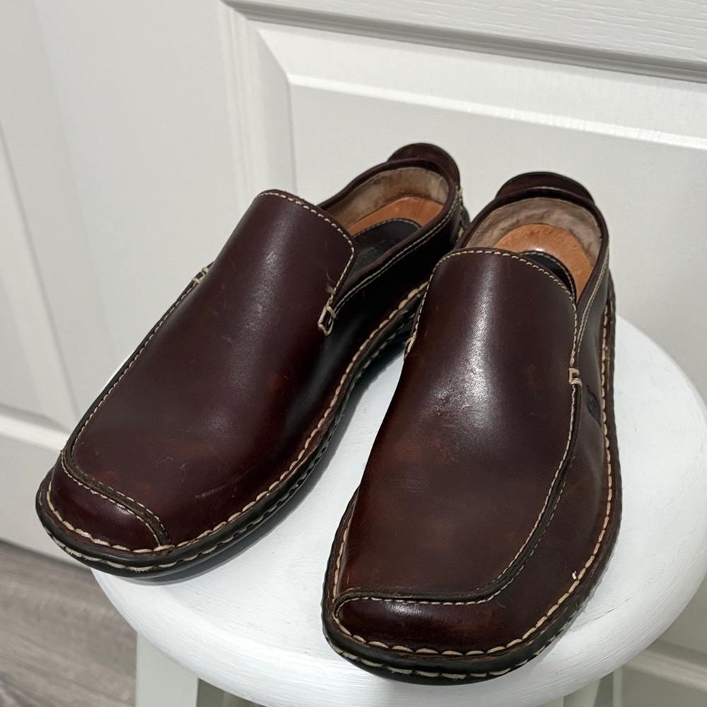 Born Dark Brown Leather Loafers